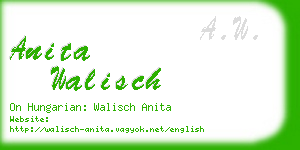 anita walisch business card